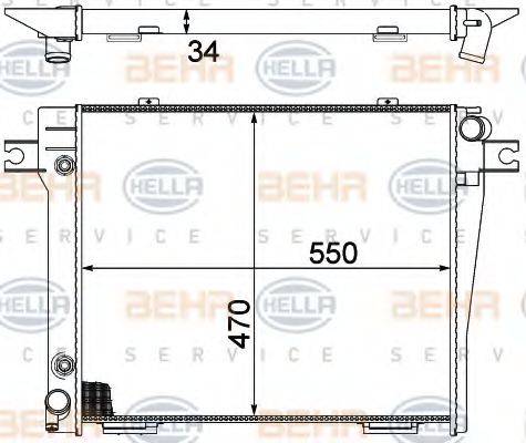 HELLA 8MK376713191 Радіатор, охолодження двигуна