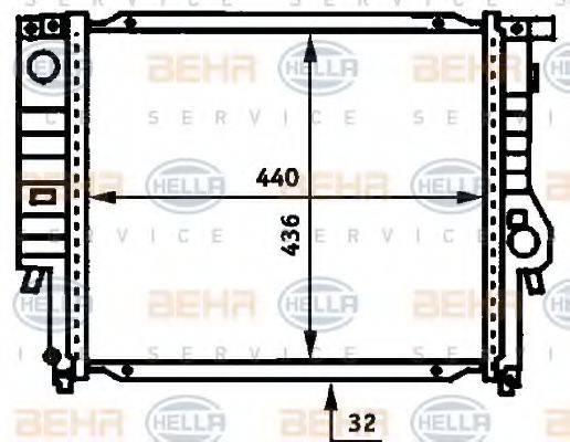 HELLA 8MK376713271 Радіатор, охолодження двигуна