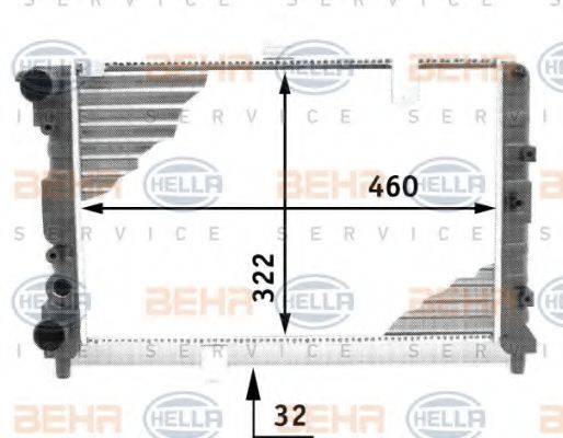 HELLA 8MK376713481 Радіатор, охолодження двигуна