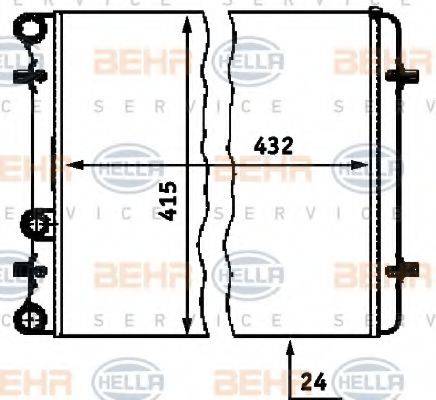 HELLA 8MK376713771 Радіатор, охолодження двигуна