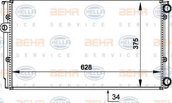 HELLA 8MK376714041 Радіатор, охолодження двигуна