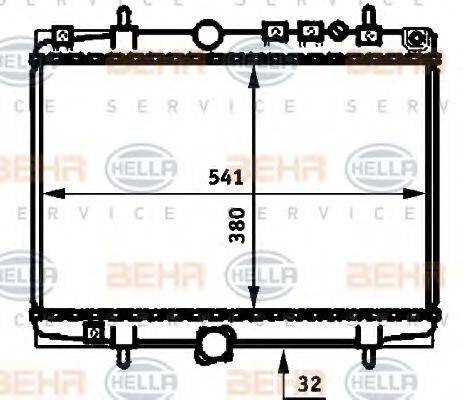 HELLA 8MK376714411 Радіатор, охолодження двигуна