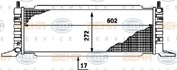 HELLA 8MK376715611 Радіатор, охолодження двигуна