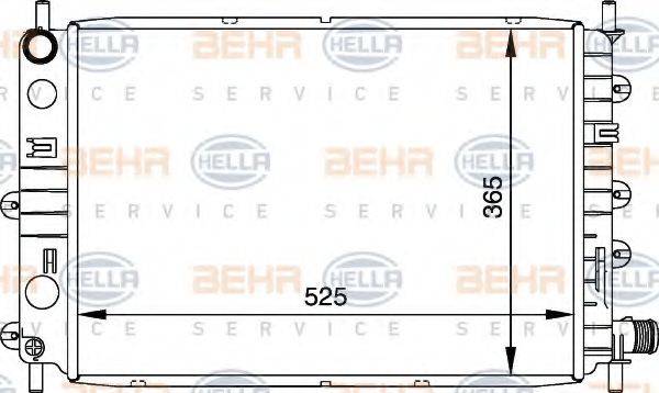 HELLA 8MK376716041 Радіатор, охолодження двигуна