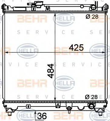 HELLA 8MK376716421 Радіатор, охолодження двигуна