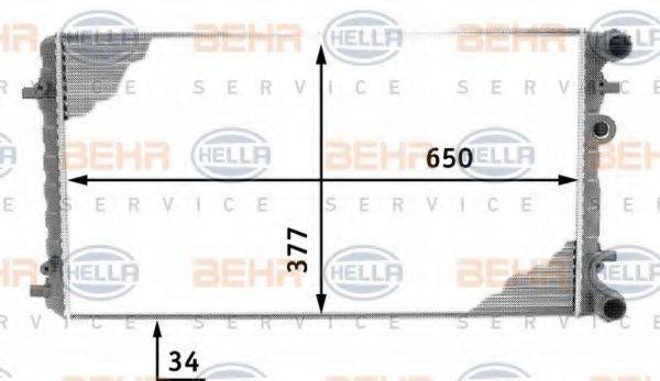 HELLA 8MK376716611 Радіатор, охолодження двигуна