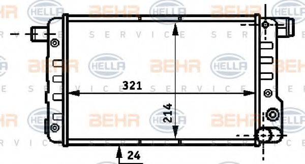 HELLA 8MK376717051 Радіатор, охолодження двигуна