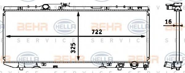 HELLA 8MK376718401 Радіатор, охолодження двигуна