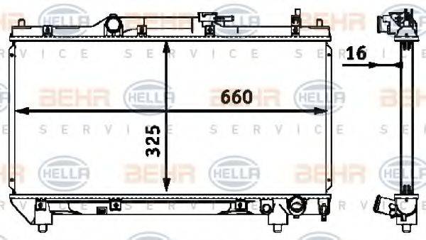 HELLA 8MK376718481 Радіатор, охолодження двигуна