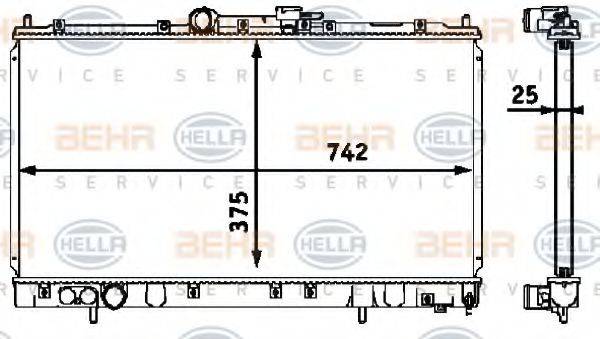 HELLA 8MK376718511 Радіатор, охолодження двигуна