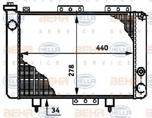 HELLA 8MK376720041 Радіатор, охолодження двигуна