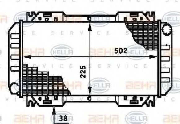 HELLA 8MK376720091 Радіатор, охолодження двигуна