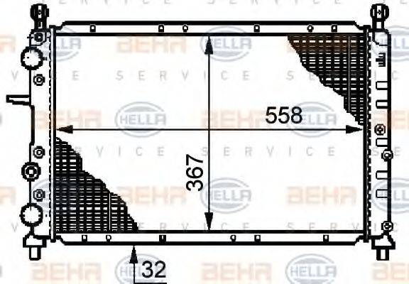 HELLA 8MK376720321 Радіатор, охолодження двигуна