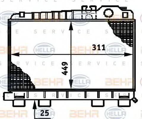 HELLA 8MK376720741 Радіатор, охолодження двигуна