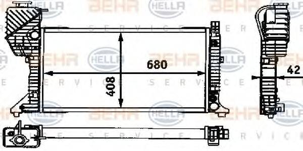 HELLA 8MK376721441 Радіатор, охолодження двигуна