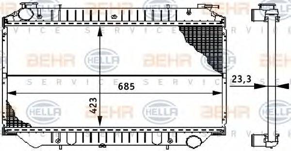 HELLA 8MK376722581 Радіатор, охолодження двигуна