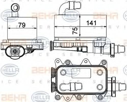 HELLA 8MO376725211 Олійний радіатор, автоматична коробка передач