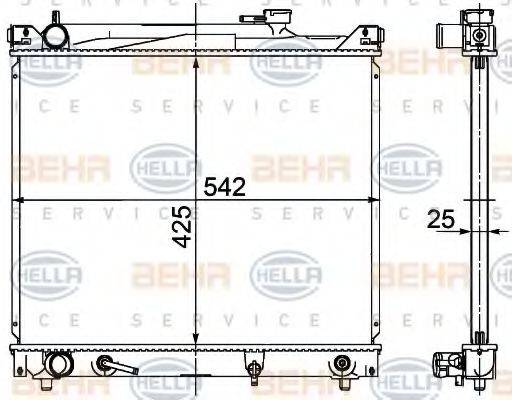 HELLA 8MK376726471 Радіатор, охолодження двигуна