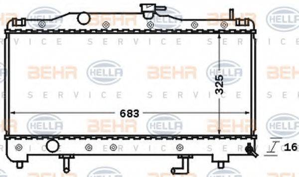 HELLA 8MK376726561 Радіатор, охолодження двигуна