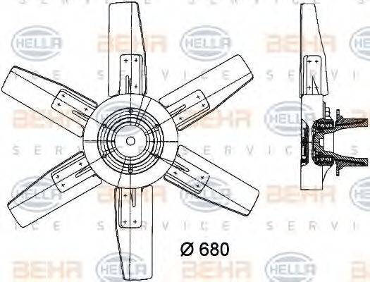 HELLA 8MV376730271 Вентилятор, охолодження двигуна