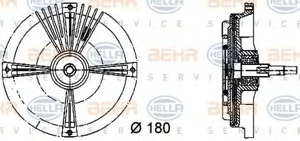 HELLA 8MV376731111 Зчеплення, вентилятор радіатора