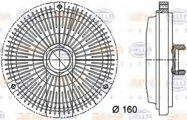 HELLA 8MV376733011 Зчеплення, вентилятор радіатора