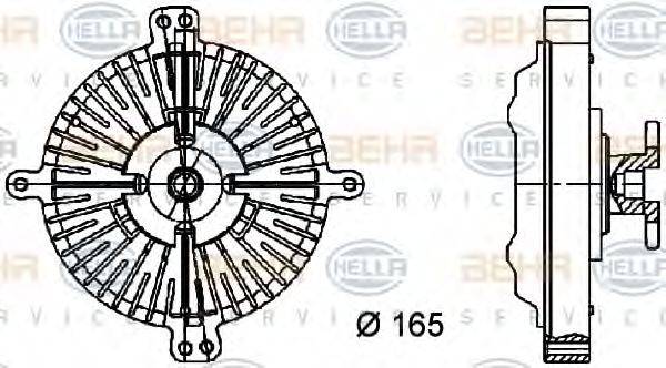 HELLA 8MV376733051 Зчеплення, вентилятор радіатора