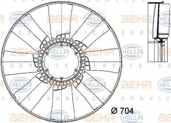 BEHR 63785 Крильчатка вентилятора, охолодження двигуна