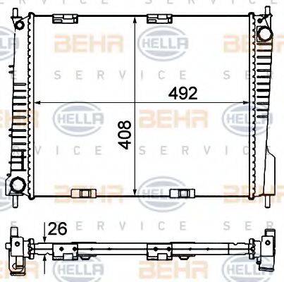 HELLA 8MK376735141 Радіатор, охолодження двигуна