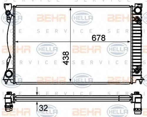 HELLA 8MK376735151 Радіатор, охолодження двигуна