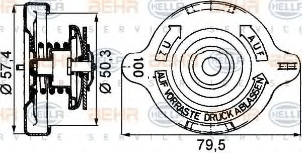 HELLA 8MY376742181 Кришка, резервуар охолоджувальної рідини