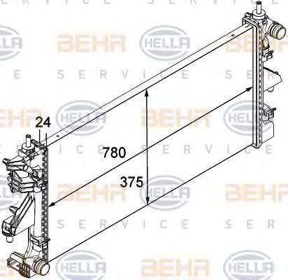 HELLA 8MK376745031 Радіатор, охолодження двигуна