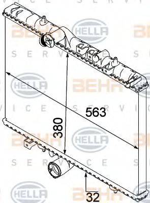 HELLA 8MK376745071 Радіатор, охолодження двигуна