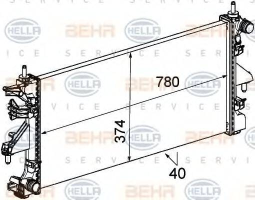 HELLA 8MK376745111 Радіатор, охолодження двигуна