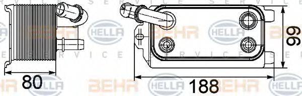 HELLA 8MO376747161 Олійний радіатор, автоматична коробка передач