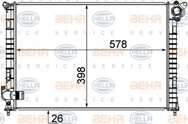 HELLA 8MK376749501 Радіатор, охолодження двигуна