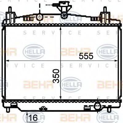 HELLA 8MK376753641 Радіатор, охолодження двигуна