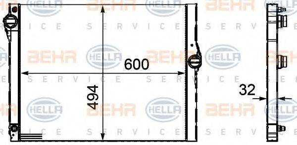 HELLA 8MK376754121 Радіатор, охолодження двигуна