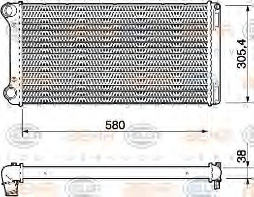 HELLA 8MK376754431 Радіатор, охолодження двигуна