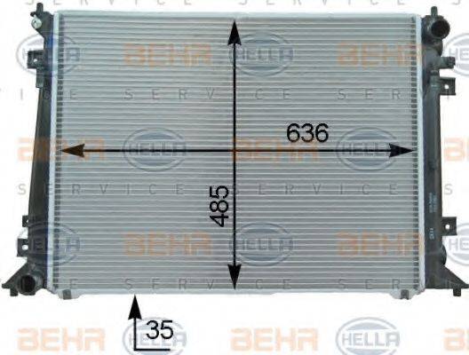 HELLA 8MK376754531 Радіатор, охолодження двигуна