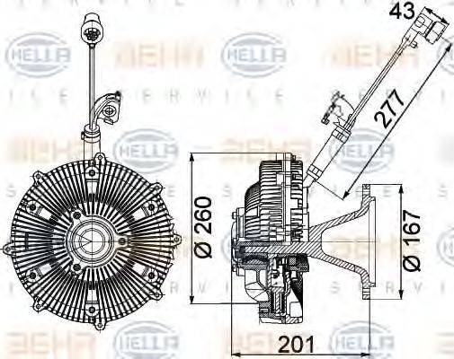 HELLA 8MV376757461 Зчеплення, вентилятор радіатора