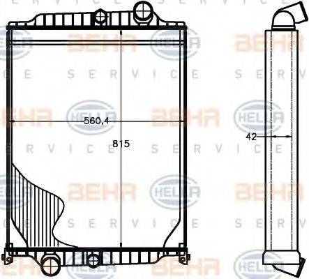 HELLA 8MK376758111 Радіатор, охолодження двигуна