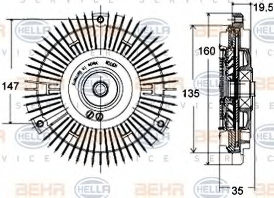 HELLA 8MV376758441 Зчеплення, вентилятор радіатора