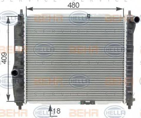 HELLA 8MK376762641 Радіатор, охолодження двигуна