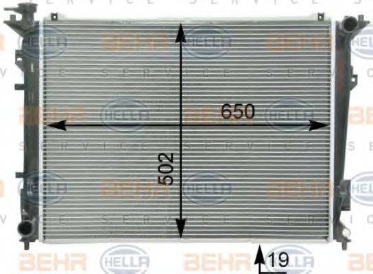 HELLA 8MK376763221 Радіатор, охолодження двигуна