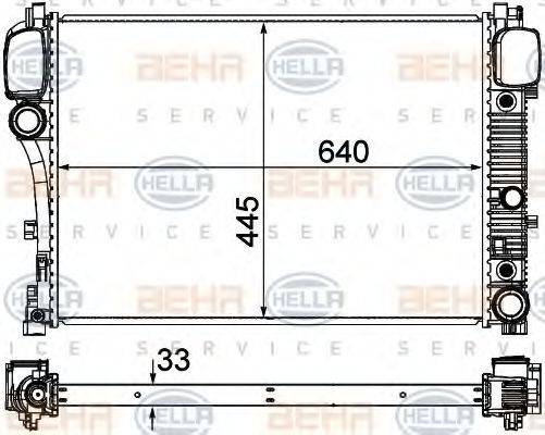 HELLA 8MK376764791 Радіатор, охолодження двигуна