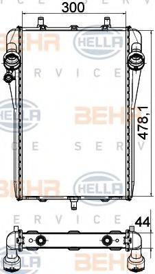 HELLA 8MK376765141 Радіатор, охолодження двигуна