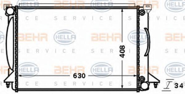 HELLA 8MK376766341 Радіатор, охолодження двигуна