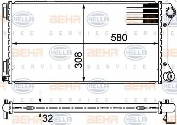 HELLA 8MK376767631 Радіатор, охолодження двигуна