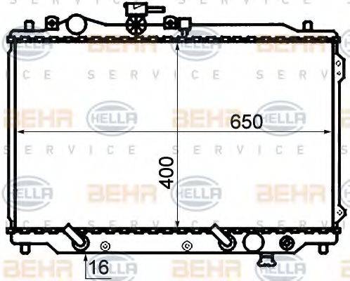 HELLA 8MK376769531 Радіатор, охолодження двигуна